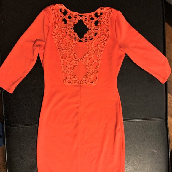 Alloy Apparel Salmon Body Con Mini/Midi Dress - Picture 15 of 16